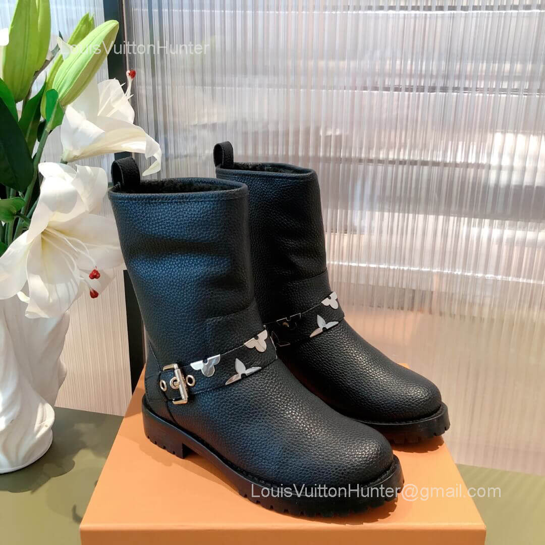 Louis Vuitton Downtown Leather Ankle Boot in Black 2281669
