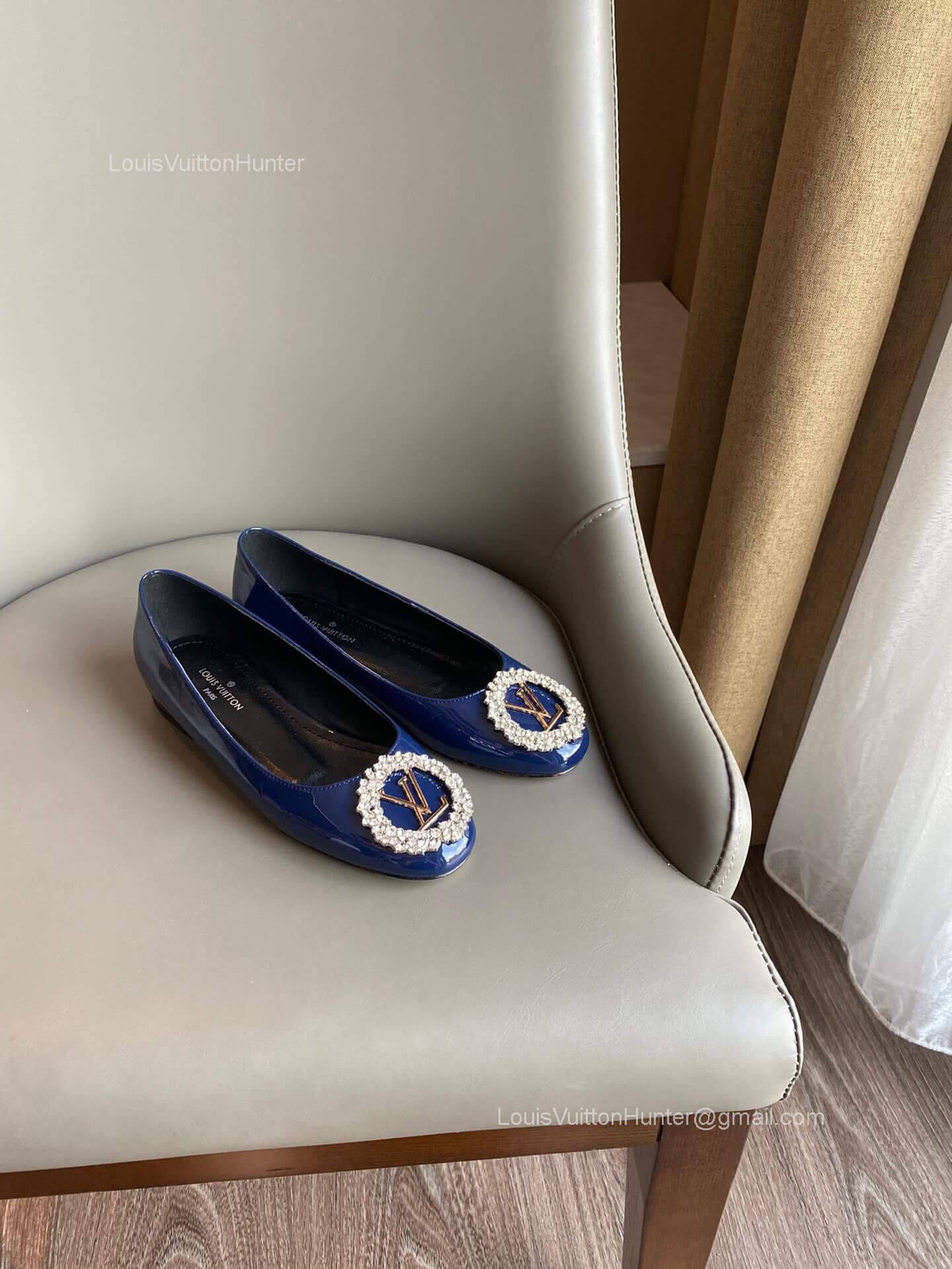 Louis Vuitton Madeleine Ballerina Patent Leather Flat in Blue 2281677