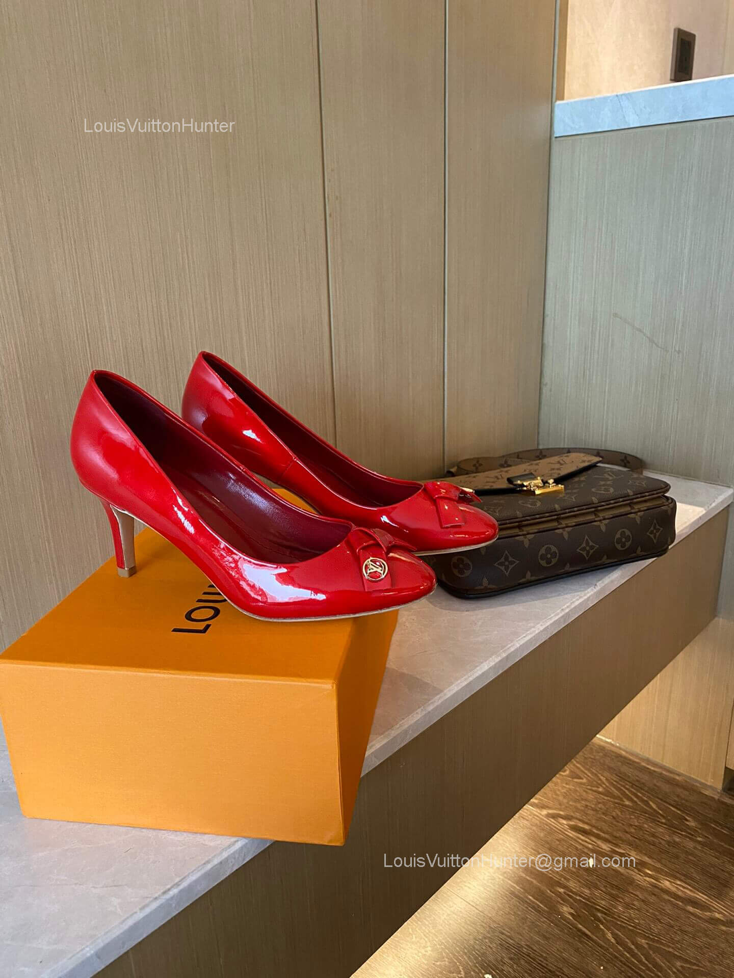 Louis Vuitton Fiancee Classic Feminine Pumps in Red Patent Calf Leather 65MM 2281733