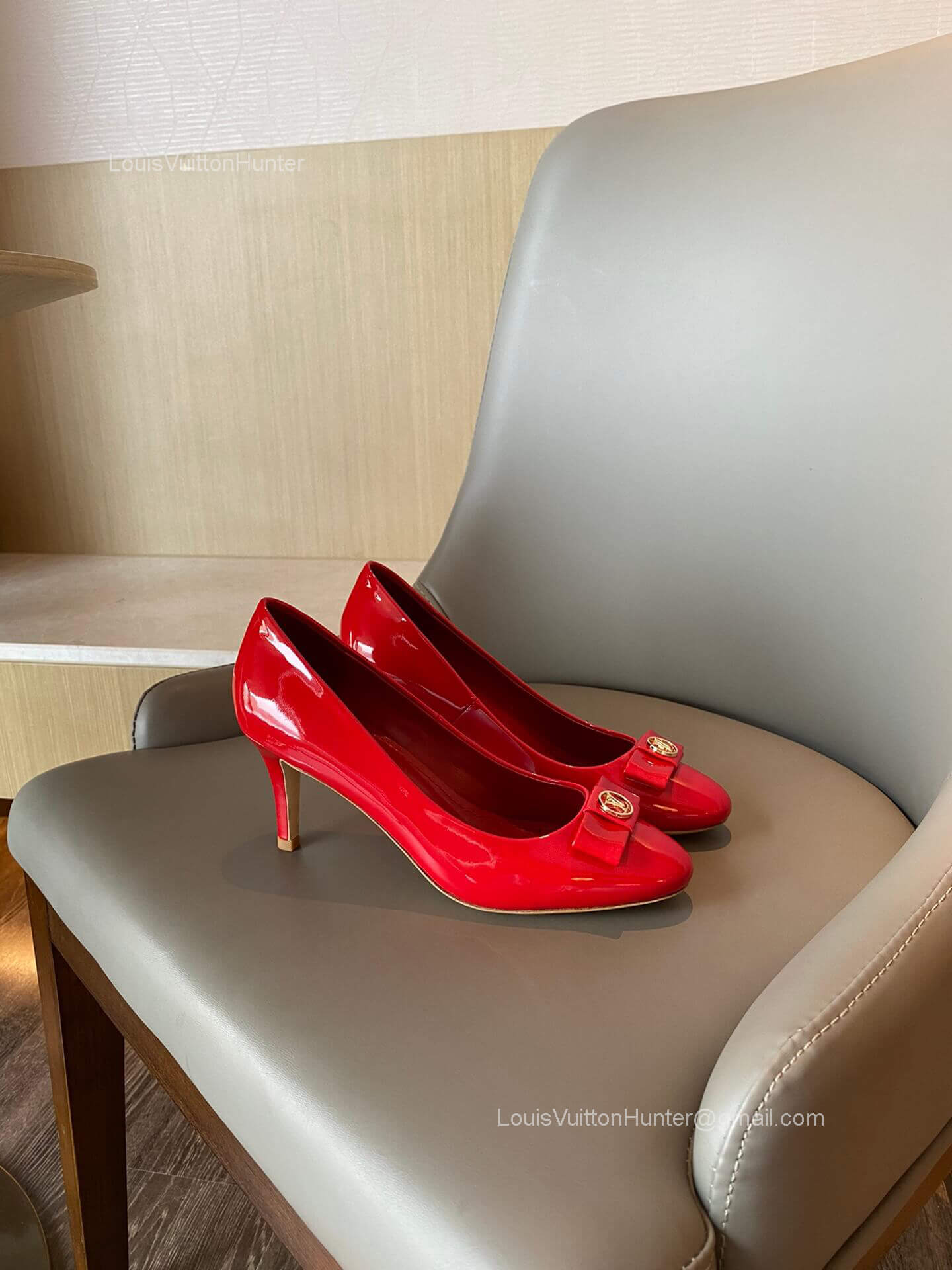 Louis Vuitton Fiancee Classic Feminine Pumps in Red Patent Calf Leather 65MM 2281737
