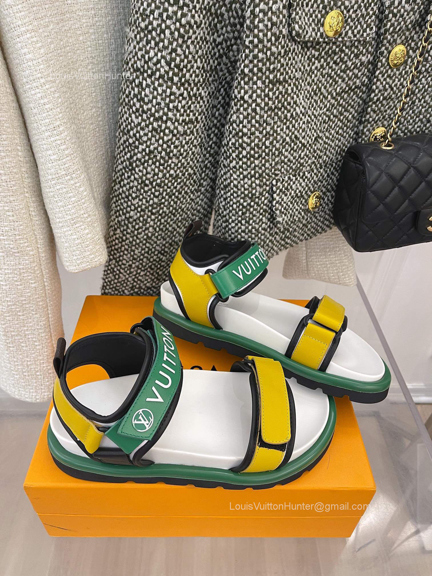Louis Vuitton Pool Pillow Comfort Sandal in Yellow Green Calf Leather 2281749
